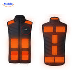 gilet chauffant bleu avec zoom sur la qualité et la durabilité du tissu technique