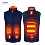 gilet chauffant avec effet visuel de lueur orange symbolisant l'intensité de la chaleur diffusée