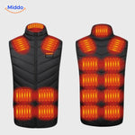 schéma de répartition optimale de la chaleur sur l'ensemble du gilet chauffant rechargeable