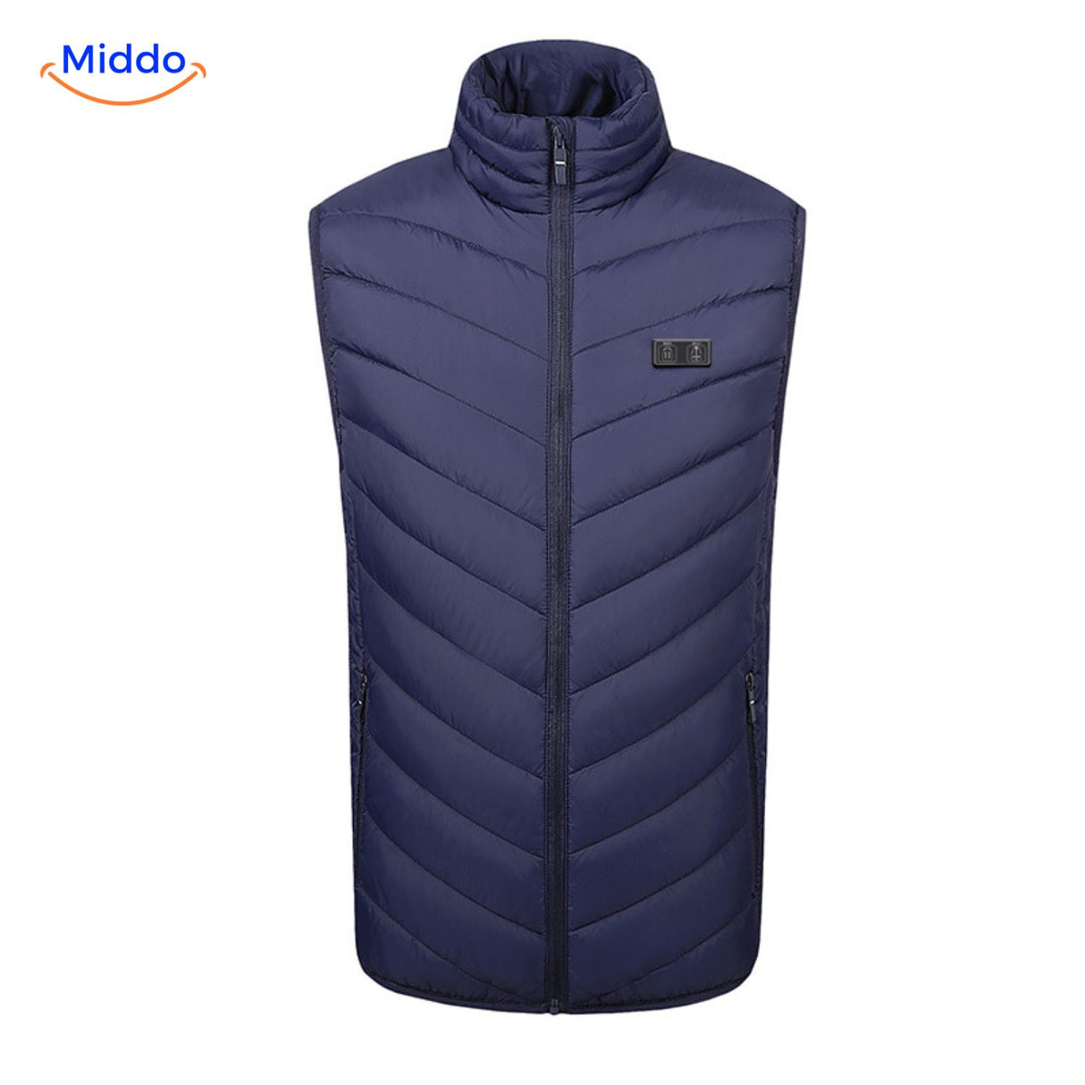 gilet chauffant usb coloris rouge avec les zones de chaleur mises en évidence