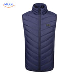 gilet chauffant usb coloris rouge avec les zones de chaleur mises en évidence