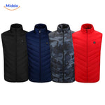 gilet chauffant usb présenté dans tous les coloris disponibles côte à côte