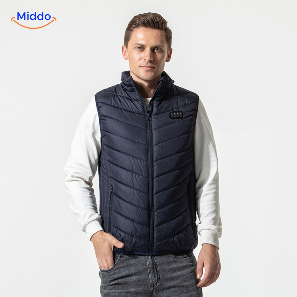 gilet chauffant usb pour homme, coupe moderne et design léger en coloris noir