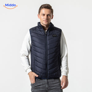 gilet chauffant usb pour homme, coupe moderne et design léger en coloris noir