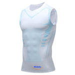 gilet de compression powervest coloris blanc et bleu pour améliorer posture et énergie