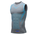 gilet de compression powervest coloris gris et bleu pour renforcer les muscles en sport