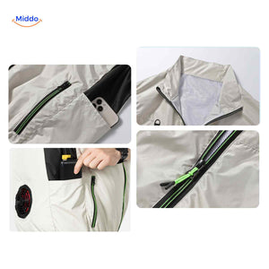 gilet refroidissant avec double ports ventilateur et poches de rangement pratiques