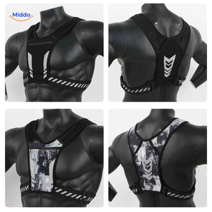 gilet running réfléchissant disponible en plusieurs coloris, vue avant et arrière