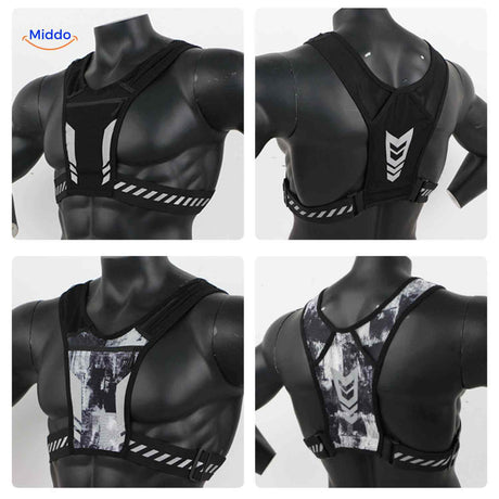 gilet running réfléchissant disponible en plusieurs coloris, vue avant et arrière