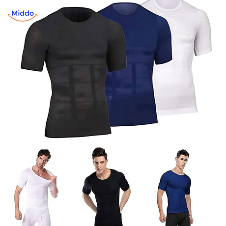 gilet shapewear de compression disponible en coloris noir, bleu et blanc