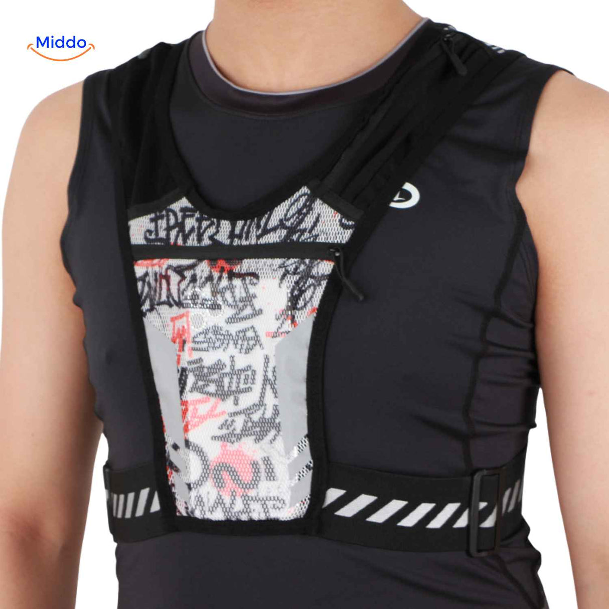 gilet de sport avec poche avant en filet graphique pour un rangement accessible