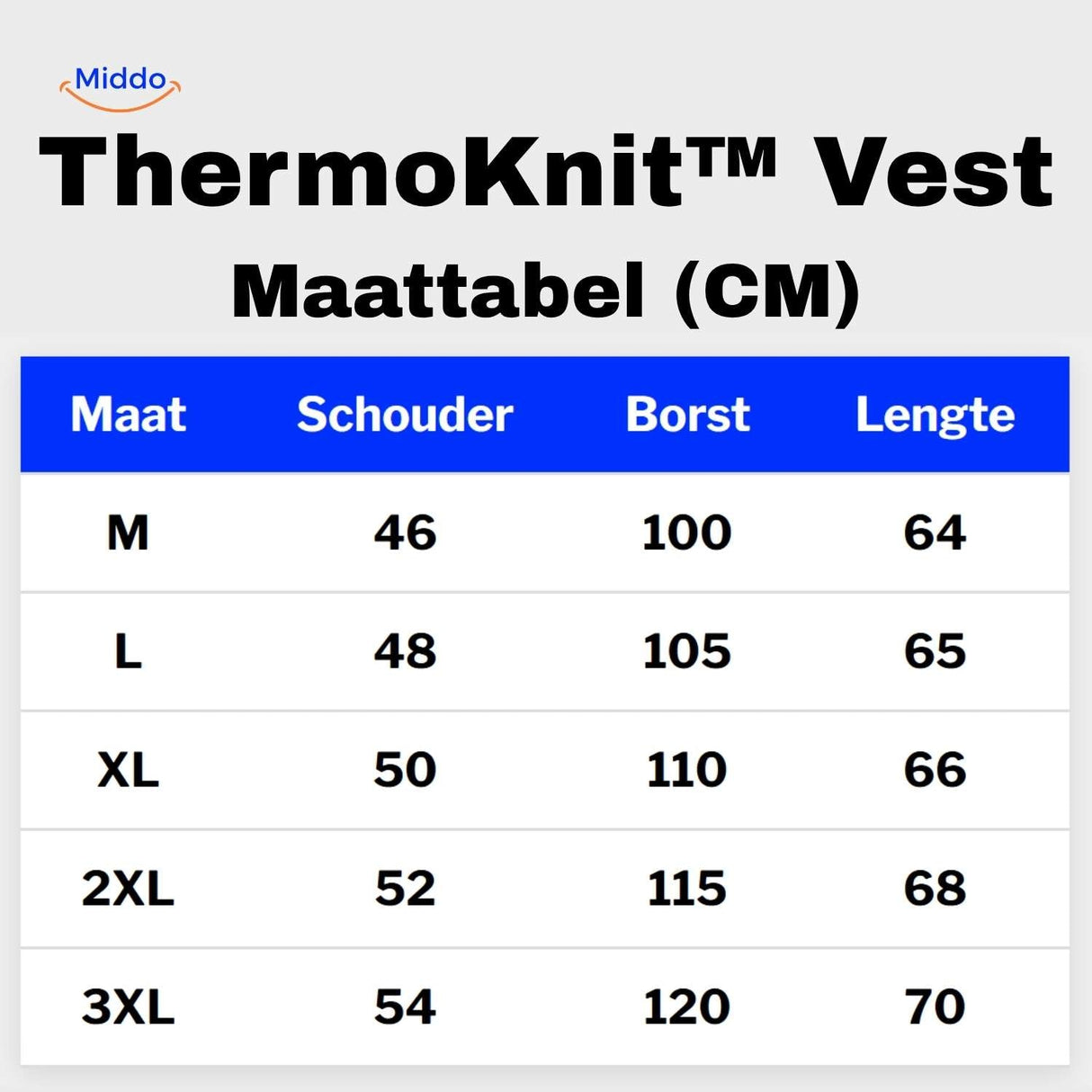guide des tailles du gilet tricoté doublé et chaud pour homme
