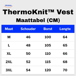 guide des tailles du gilet tricoté doublé et chaud pour homme