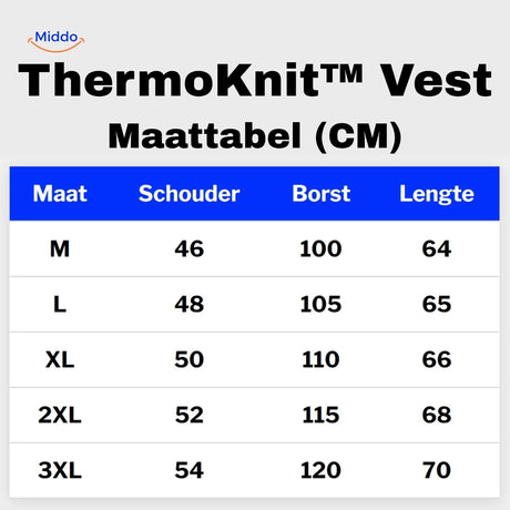 guide des tailles du gilet tricoté doublé et chaud pour homme