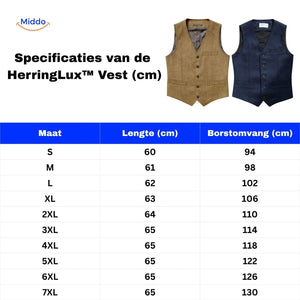 guide des tailles et spécifications du gilet tweed chevron pour choisir la bonne taille