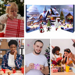 enfants qui déballent des cadeaux de noël avec le calendrier de l'avent gnome en peluche
