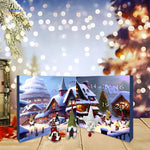 calendrier de l'avent scène d'hiver avec poupées miniatures et gnomes en peluche