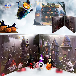 calendrier compte à rebours halloween avec gnomes effrayants, déco originale pour la saison