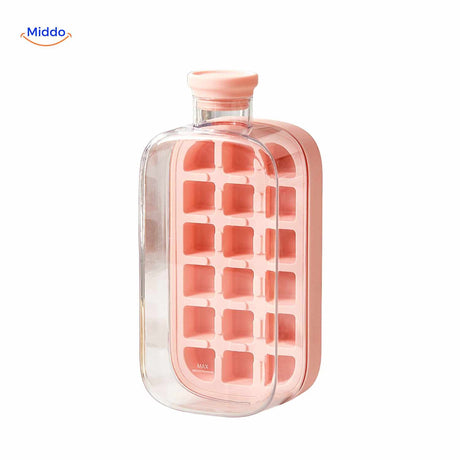 gourde à glaçons rose grand format avec moule à blocs intégré
