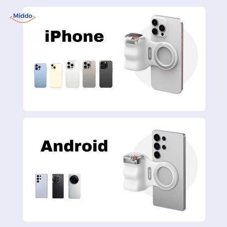 grip magnétique compatible avec tous les modèles iphone et android grâce à sa fixation universelle