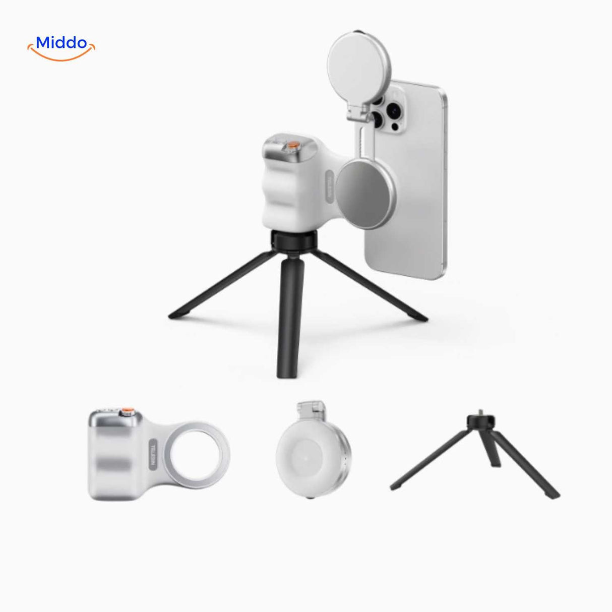 grip fixé sur trépied pour une création de contenu vidéo et photo totalement stable sans les mains