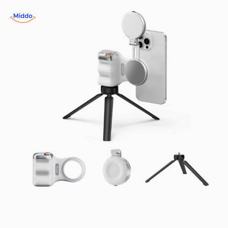 grip fixé sur trépied pour une création de contenu vidéo et photo totalement stable sans les mains