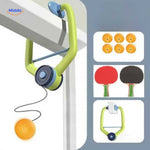 Hangingbounce trainer aan deur met rackets en ballen www.middo.nl