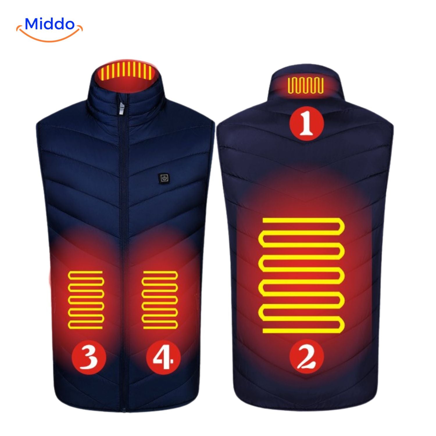heatguard verwarmde bodywarmer 4 warmtezones rood