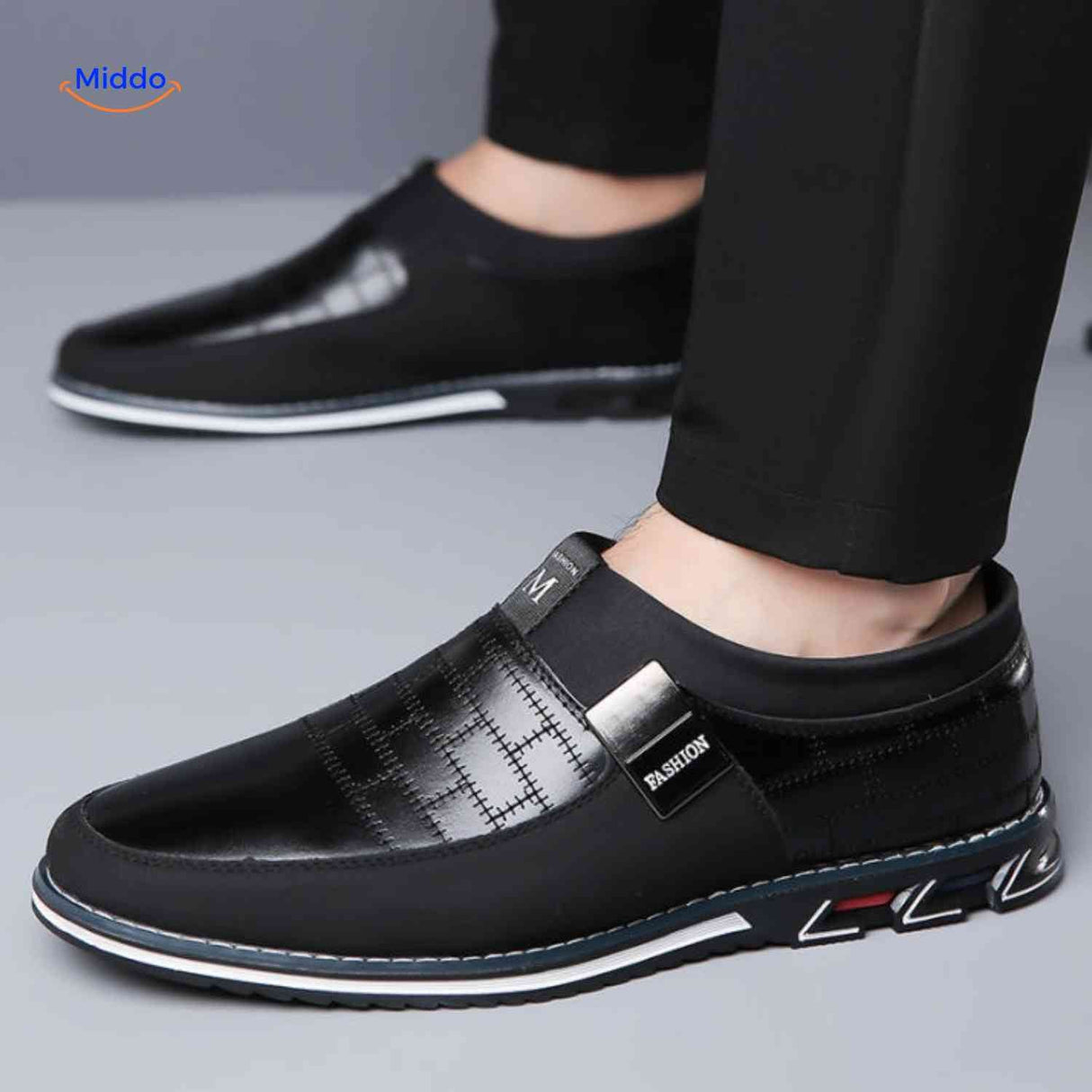 Chaussures homme Flexaro à enfiler, noir, vue 1
