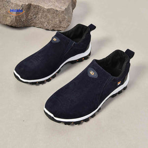 Chaussures homme Stridex à enfiler en suède, bleu marine, vue de dessus, vue 15