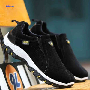 Chaussures homme Stridex à enfiler en suède, jaune moutarde, vue 21