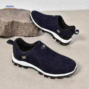 Chaussures homme Stridex à enfiler en suède, vert olive, vue avant, vue 14