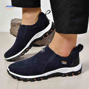 Chaussures homme Stridex à enfiler en suède, bleu marine, vue 12