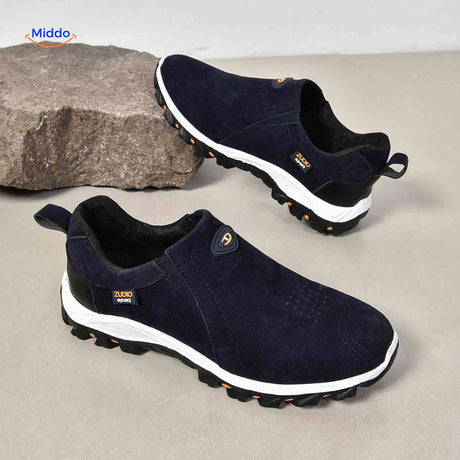 Chaussures homme Stridex à enfiler en suède, noir, vue 10