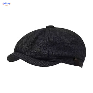 Casquette plate Heritage Eight, Petits carreaux noir