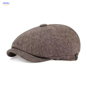Casquette plate Heritage Eight, Petits carreaux kaki