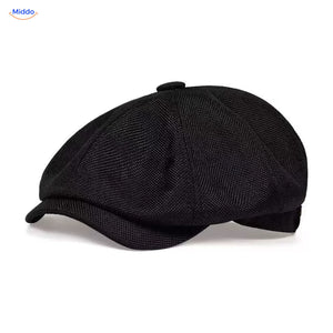 Casquette plate Heritage Eight, Lin noir