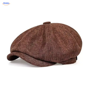 Casquette plate Heritage Eight, Lin brun café