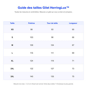 Guide des tailles gilet HerringLux