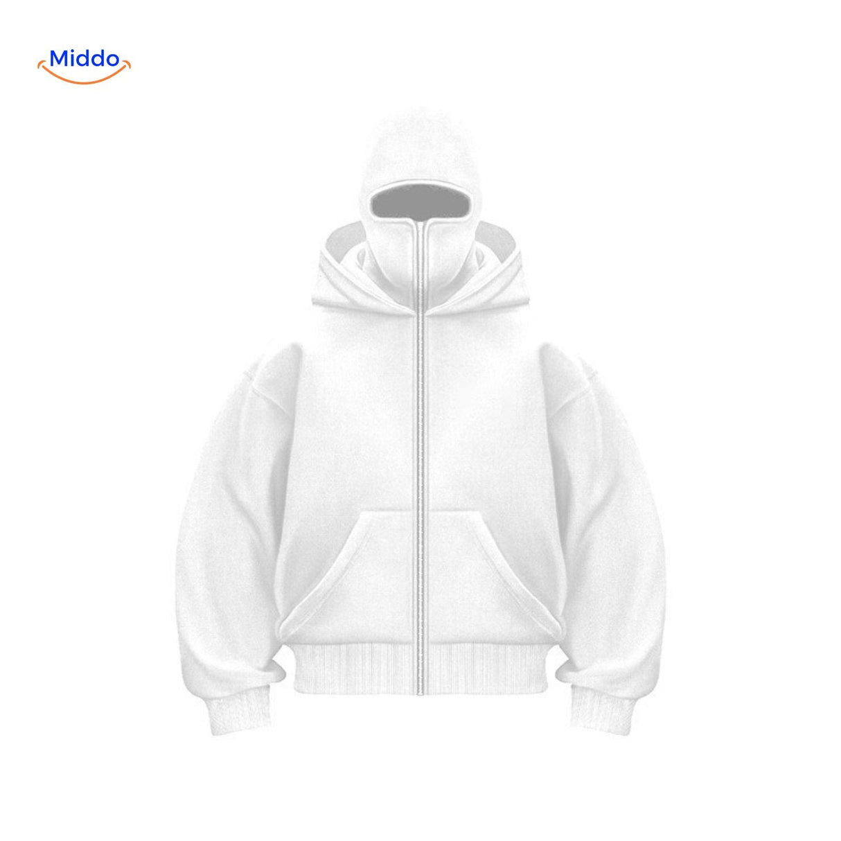 sweat à capuche blanc avec logo en face avant, matière coton doux coupe unisexe