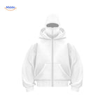 sweat à capuche blanc avec logo en face avant, matière coton doux coupe unisexe