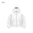 sweat à capuche blanc vue de face, double capuche confortable et design unisexe