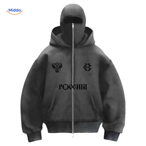 sweat à capuche gris foncé avec logo, double capuche en coton doux coupe unisexe