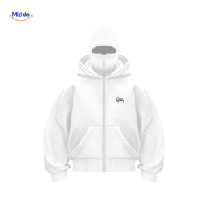 sweat à capuche noir en situation portée, coton doux unisexe style automne confort
