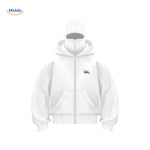 sweat à capuche noir en situation portée, coton doux unisexe style automne confort