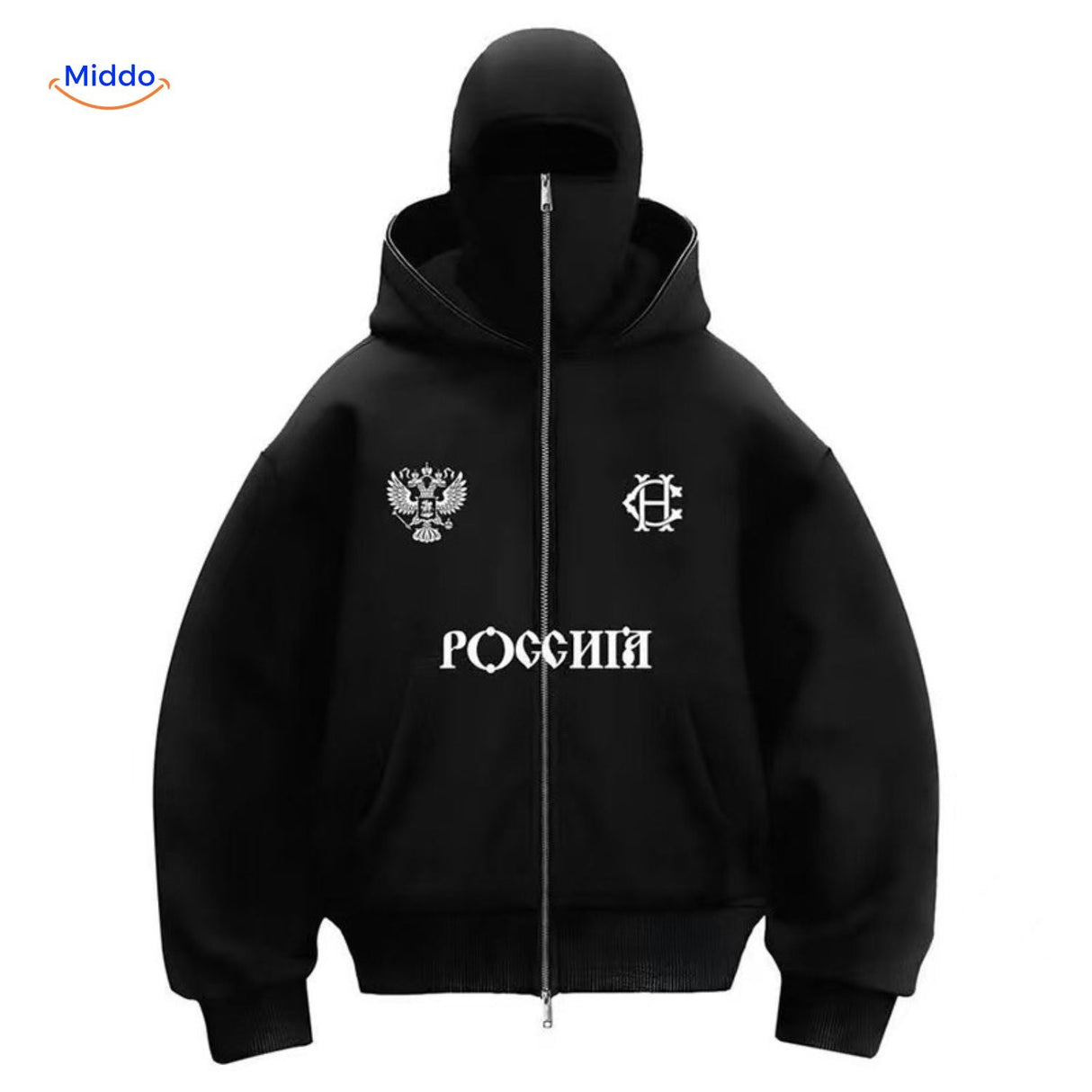 sweat à capuche noir détail du logo brodé, double capuche coton unisexe confort
