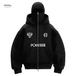 sweat à capuche noir détail du logo brodé, double capuche coton unisexe confort