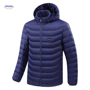 hoodie HeatWave bleu coupe slim, protection et confort pour l'hiver