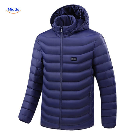 hoodie HeatWave bleu coupe slim, protection et confort pour l'hiver