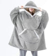 hoodie XXL sherpa fleece taille unique porté en situation, confort et chaleur au quotidien